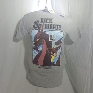 Ripple Junction Rick and Morty Gray Tee with Dragon Design